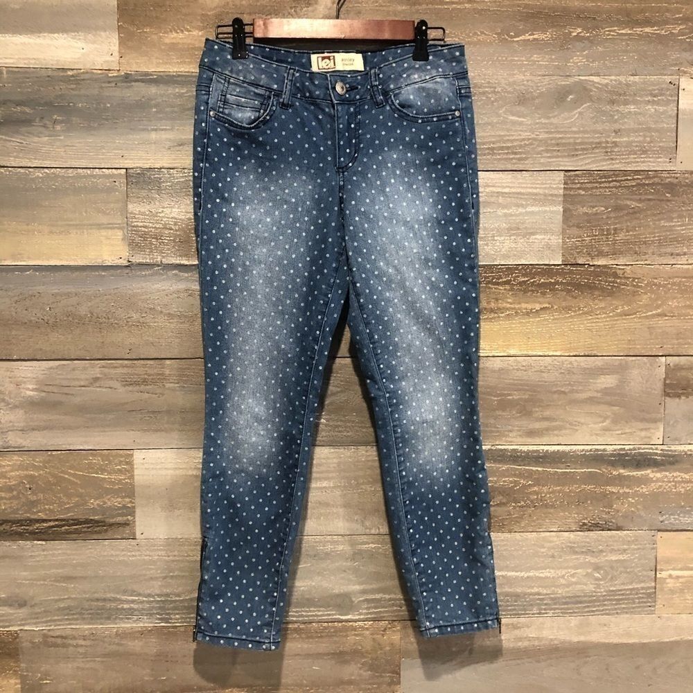 L.E.I vintage polka dot ankle jeans size 5